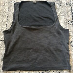 Beyond Yoga Ribbed Cropped Gray Tank M